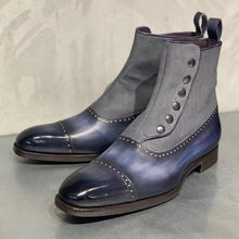 Load image into Gallery viewer, ankle boots for men sapato feminino chaussure slip on low heels matin shoes male man shoe men&#39;s vintage PU leather booties D56