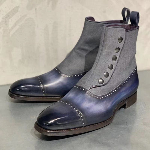 ankle boots for men sapato feminino chaussure slip on low heels matin shoes male man shoe men's vintage PU leather booties D56
