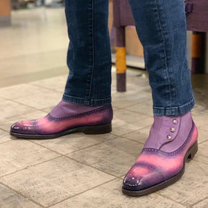 ankle boots for men sapato feminino chaussure slip on low heels matin shoes male man shoe men's vintage PU leather booties D56
