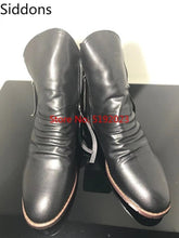 Load image into Gallery viewer, Ankle Boots for Men Sapato Feminino Chaussure Low Heels Shoes Male Man Autumn Casual Shoe Men&#39;s Vintage PU Leather Booties  D57